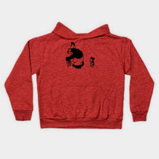 Angry Cat and Sad Mouse in Steamboat Willie 1928 Kids Hoodie
